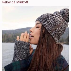Rebecca Minkoff beanie and arm warmer set.  Super cute winter hat set!